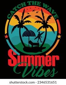 Embrace the essence of summer with our vibrant and refreshing t-shirt design. A playful arrangement of sun-kissed fruits, palm leaves, and ocean waves captures the spirit of endless days under the sun
