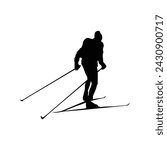  Embrace the exhilarating rhythm of your strides, the dynamic silhouette of your cross-country skiing adventure symbolizing vitality and motion against the backdrop of nature
