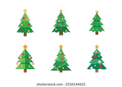 Abraçar a estação festiva com esta árvore de natal com decorações vetor design logotipo.