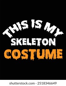 "Embrace the Halloween spirit with our 'This is My Skeleton Costume' T-shirt! Perfect for parties, trick-or-treating, or casual spooky outings, this playful design showcases a fun and stylish skeleton