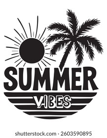 Embrace the Heat: A Bold Summer Vibes Palm Tree Design.