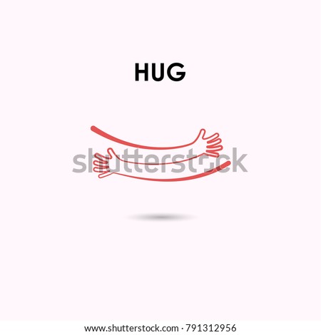 Embrace or hug icons vector logo design template.Love concept.Valentine's Day Vector Card.Love & Happy valentines day concept.Vector illustration