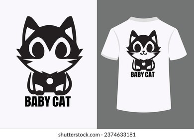 Embrace the irresistible charm of feline cuteness with our "Cute Baby Cat Typography T-Shirt Design." This endearing design showcases a playful baby cat, accentuated with stylish typography.