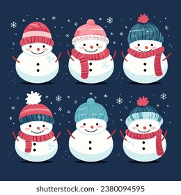 Embrace the joy of winter with this cute and whimsical snowman adorned in a hat and scarf. A classic and festive depiction that captures the simple pleasures and happiness of the season