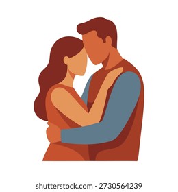 Embrace of Love: A tender embrace, symbolizing a deep bond, where affection and care intertwine. Two figures meld in close embrace. The simplicity of the image accentuates the connection
