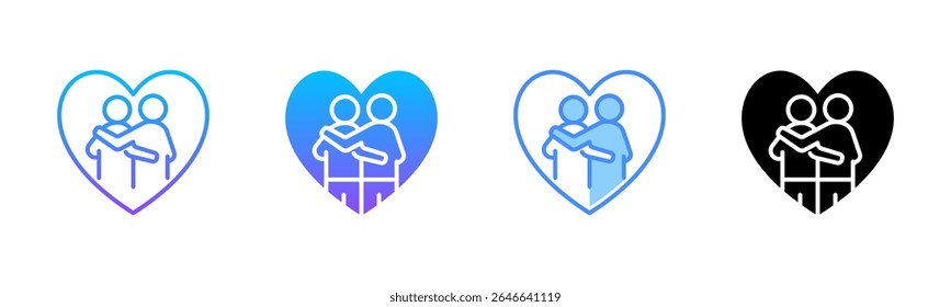 Abraza el conjunto de iconos de estilo múltiple