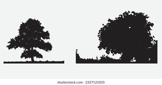 Embrace Nature's Majesty, Exquisite Collection of Silhouettes - Large Tree Vector Illustrations