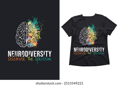 Abrazo, Neurodiversidad, Celebrar, el Espectro, Neurodiversidad es el Espectro Autismo en los niños, TShirt Autismo cerebral, Neurodiversidad Camiseta, Camisa de concienciación sobre el autismo, Camisa de Asistencia del autismo, Concienciación