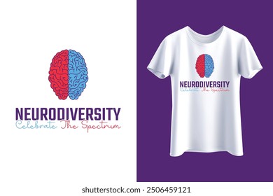 Embrace Neurodiversity Celebrate the Spectrum Brain Autism TShirt, Neurodiversity Tshirt, Autism Awareness Shirt, Autism Support Shirt, Rainbow Brain mug design