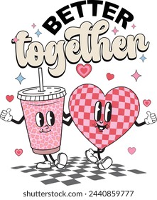 Embrace nostalgia with this charming retro Valentine's Day design. Inspired by vintage aesthetics, this PNG file features a 4500x5400px artboard adorned with classic motifs of love and romance.