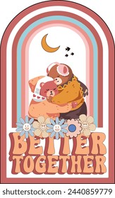 Embrace nostalgia with this charming retro Valentine's Day design. Inspired by vintage aesthetics, this PNG file features a 4500x5400px artboard adorned with classic motifs of love and romance.
