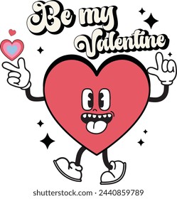 Embrace nostalgia with this charming retro Valentine's Day design. Inspired by vintage aesthetics, this PNG file features a 4500x5400px artboard adorned with classic motifs of love and romance.