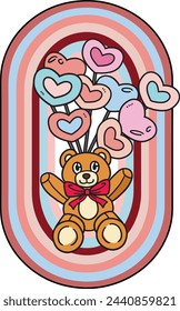 Embrace nostalgia with this charming retro Valentine's Day design. Inspired by vintage aesthetics, this PNG file features a 4500x5400px artboard adorned with classic motifs of love and romance.