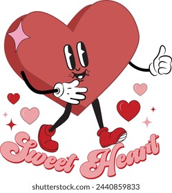 Embrace nostalgia with this charming retro Valentine's Day design. Inspired by vintage aesthetics, this PNG file features a 4500x5400px artboard adorned with classic motifs of love and romance.