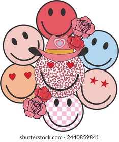 Embrace nostalgia with this charming retro Valentine's Day design. Inspired by vintage aesthetics, this PNG file features a 4500x5400px artboard adorned with classic motifs of love and romance.