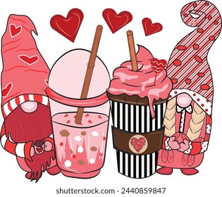 Embrace nostalgia with this charming retro Valentine's Day design. Inspired by vintage aesthetics, this PNG file features a 4500x5400px artboard adorned with classic motifs of love and romance.