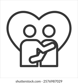 Embrace Outline Icon Vector Illustration