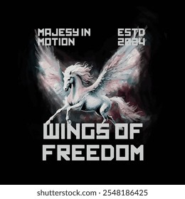 Embrace the power and grace of freedom with this majestic Pegasus design. Featuring ethereal wings and dynamic motion, it’s perfect for inspiring creativity, strength, and limitless possibilities.