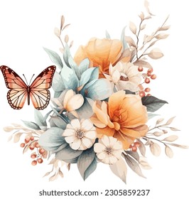 Embrace the romance of the past with this enchanting vintage-inspired floral vector, designed to infuse your wedding invitation with a sense of nostalgic charm