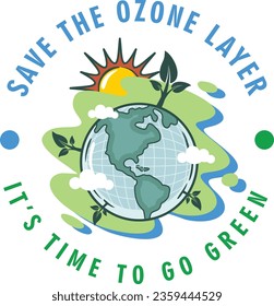 Embrace 'SAVE THE OZONE LAYER' design, a pledge to shield our planet from UV harm. 
Let's unite for a greener future! 🌍🌿 #OzoneProtection #Sustainability