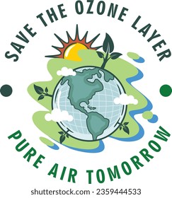 Embrace 'SAVE THE OZONE LAYER' design, a pledge to shield our planet from UV harm. 
Let's unite for a greener future! 🌍🌿 #OzoneProtection #Sustainability