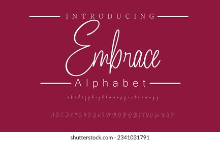 Embrace Signature Font Calligraphy Logotype Script Font Type Font lettering handwritten