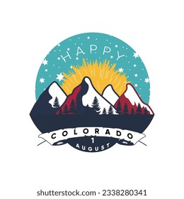 Befreien Sie den Geist des Colorado Day mit einer atemberaubenden Vektorgrafik. Erleben Sie die Schönheit der Rockies, üppige Landschaften und vielfältige Tierwelt. Von spannenden Outdoor-Aktivitäten wie Wandern.