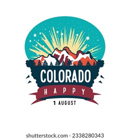 Befreien Sie den Geist des Colorado Day mit einer atemberaubenden Vektorgrafik. Erleben Sie die Schönheit der Rockies, üppige Landschaften und vielfältige Tierwelt. Von spannenden Outdoor-Aktivitäten wie Wandern.