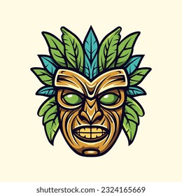 Embrace the spirit of the islands with a wooden tiki mask tribal logo. Unique, bold, and full of symbolism, it brings a touch of authenticity to your brand