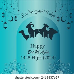 Embrace the Spirit of Sacrifice: Eid ul Adha 2024 Greeting Poster! Celebrating the joy of giving and the blessings of unity.