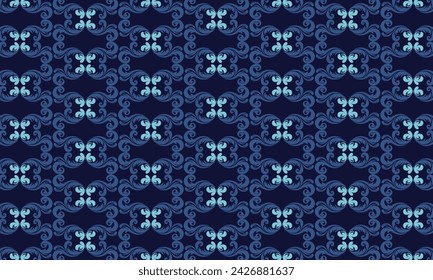 Embrace timeless elegance with this blue damask pattern. Perfect for adding a touch of sophistication to your classic designs.