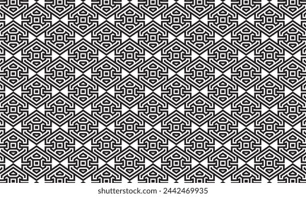 Embrace timeless elegance with this captivating black and white geometric pattern.