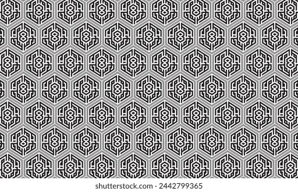 Embrace timeless elegance with this captivating black and white geometric pattern. Perfect for adding sophistication to your designs.