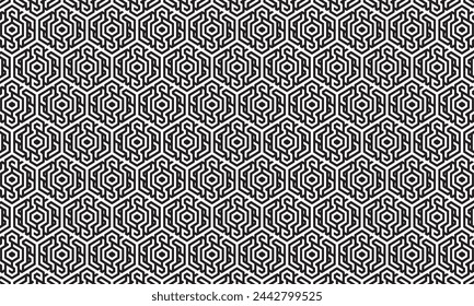 Embrace timeless elegance with this captivating black and white geometric pattern. Perfect for adding sophistication to your designs.