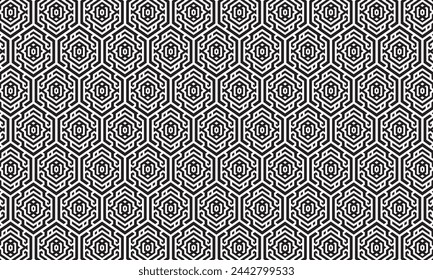 Embrace timeless elegance with this captivating black and white geometric pattern. Perfect for adding sophistication to your designs.