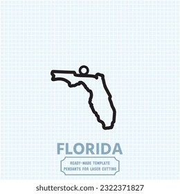 Embrace the tropical vibes with our laser-cut metal pendant template. Flaunt your love for Florida in a unique way. Get the vector file now and craft a stunning Florida map pendant.