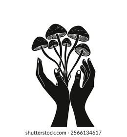 Embrace the Undergrowth in Silhouette Mushroom.