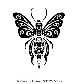 Embrace the unique and mesmerizing world of insects with this hand drawn tribal tattoo illustration. Delicate yet powerful, it captures the essence of transformation and resilience.