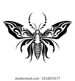 Embrace the unique and mesmerizing world of insects with this hand drawn tribal tattoo illustration. Delicate yet powerful, it captures the essence of transformation and resilience.