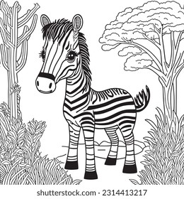 Embrace the wild beauty of the savannah with this captivating zebra coloring page. Unleash your artistic skills as you add stripes and vibrant colors to this iconic African animal. 