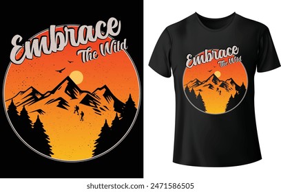 Embrace the Wild T Shirt Design for Hiking T Shirt Design