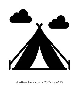 Embrace the wilderness with our Outdoor Camping Vector Icon! Designed for adventure-themed designs and nature enthusiasts.