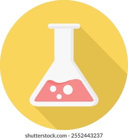 Abraza el mundo de la ciencia con este elegante icono de frasco de química de diseño plano. Ideal para materiales educativos, investigación científica y temas de innovación. Este icono representa experimentación, disco