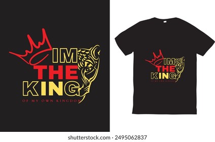 Embrace your royal status with this "I'm the King" t-shirt! Featuring bold and playful typography, this shirt adds a touch of humor to your wardrobe. Perfect for anyone with a regal sense of humor.