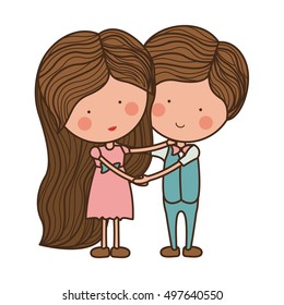 embraced couple in love with clothes