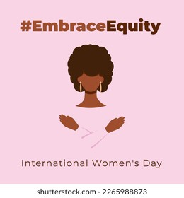  #EmbraceEquity. Banner International Women's Day. Faceless vector illustration. EPS 10