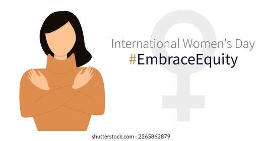 #EmbraceEquity.Women's Day banner. International womens day. 2023 womens day .International Women's Day.Vector illustration.