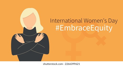 #EmbraceEquity.Women's Day banner. International Women's Day.Women's Day vector illustration.International womens day.2023.