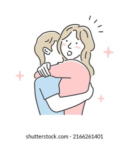 Embraces loving couple vector illustration | inspiration, idea, notice