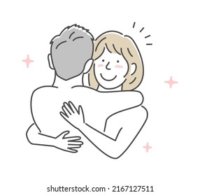 Embraces loving couple vector illustration | inspiration, idea, notice